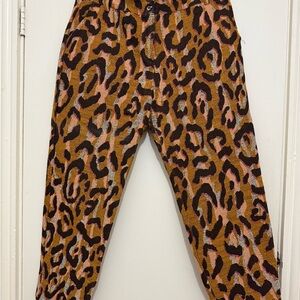 Anthropologie Women’s Leopard Print Knit Pants - Brown and Black